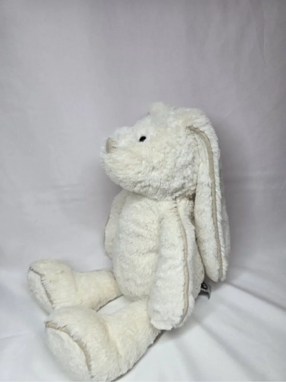 Jellycat Piper Cream Bunny Suede Piping Beige Rabbit Plush Stuffed Animal Toy